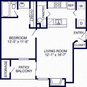 Floor plan layout diagram for 1A